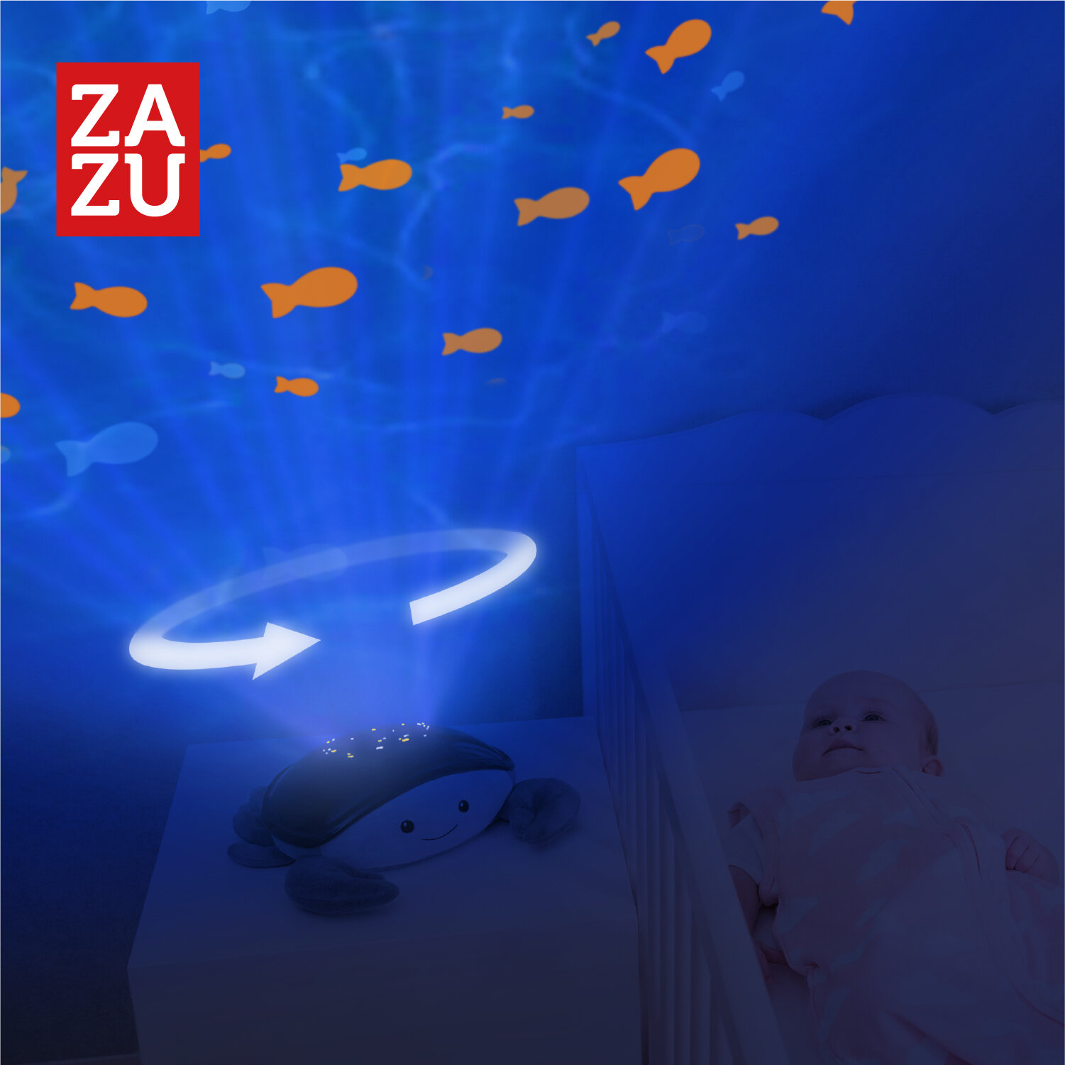 Музыкальный проектор океанских глубин ZAZU Краб Коди для детей - фотография № 8