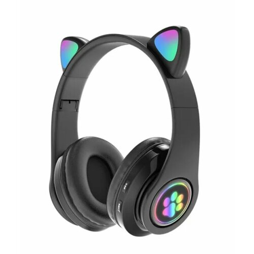 Наушники беспроводные с светящимися ушками bluetooth чёрный 149900₽