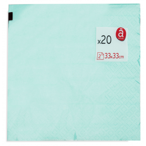 Салфетки бумажные Actuel 2-слойные голубые 33х33 см 20 шт 1189₽