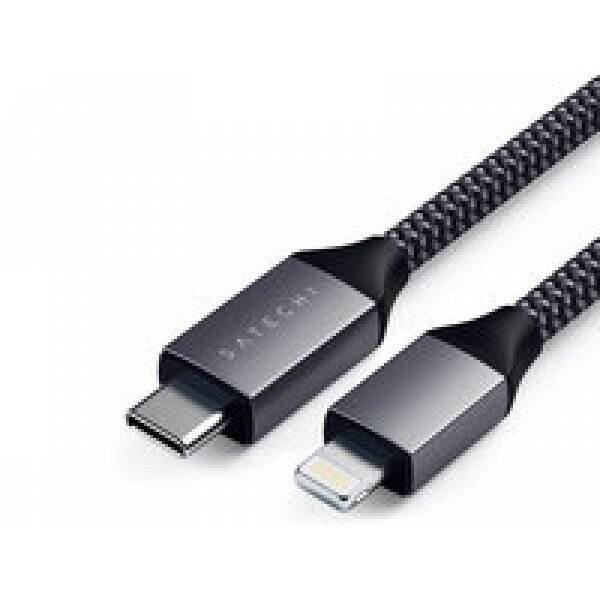 Кабель Satechi USB-C to Lightning MFI Cable (0.25м) для зарядки и передачи данных, Серый, ST-TCL10M - фото №7