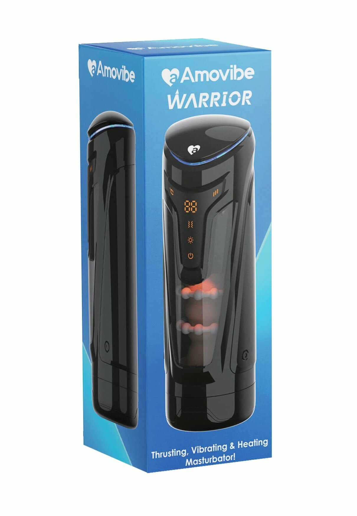 Инновационный мастурбатор Warrior с пенетрацией и массажем бусинами