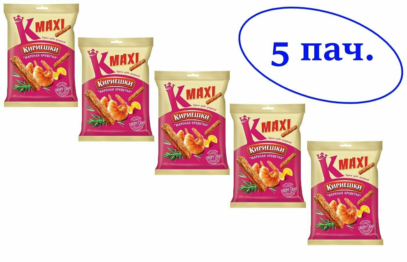 Сухарики Кириешки Maxi, со вкусом жареных креветок, 60 г