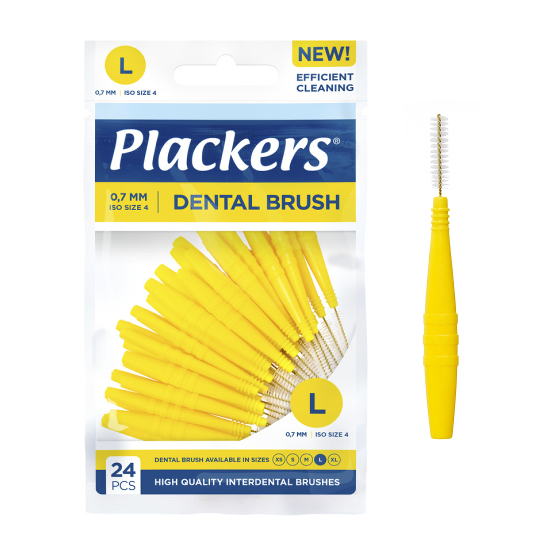 Межзубные ершики Plackers Dental Brush L (0.7 мм), 24 шт