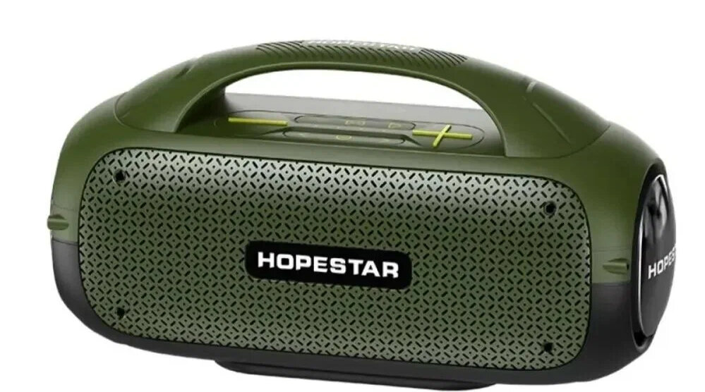 Портативная Bluetooth Колонка Hopestar A50 с Беспроводным Микрофоном, 80Вт, Хаки