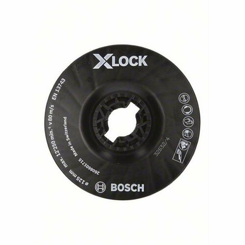 Тарелка опорная Bosch X-Lock мягкая с зажимом 125 мм (2608601714) опорная тарелка bosch 2608601062