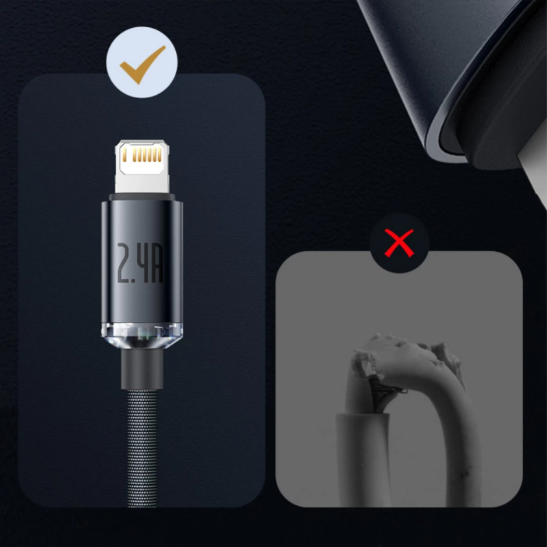 Кабель интерфейсный Baseus USB Type A - Lightning 2.4A 1.2m black - фото №13