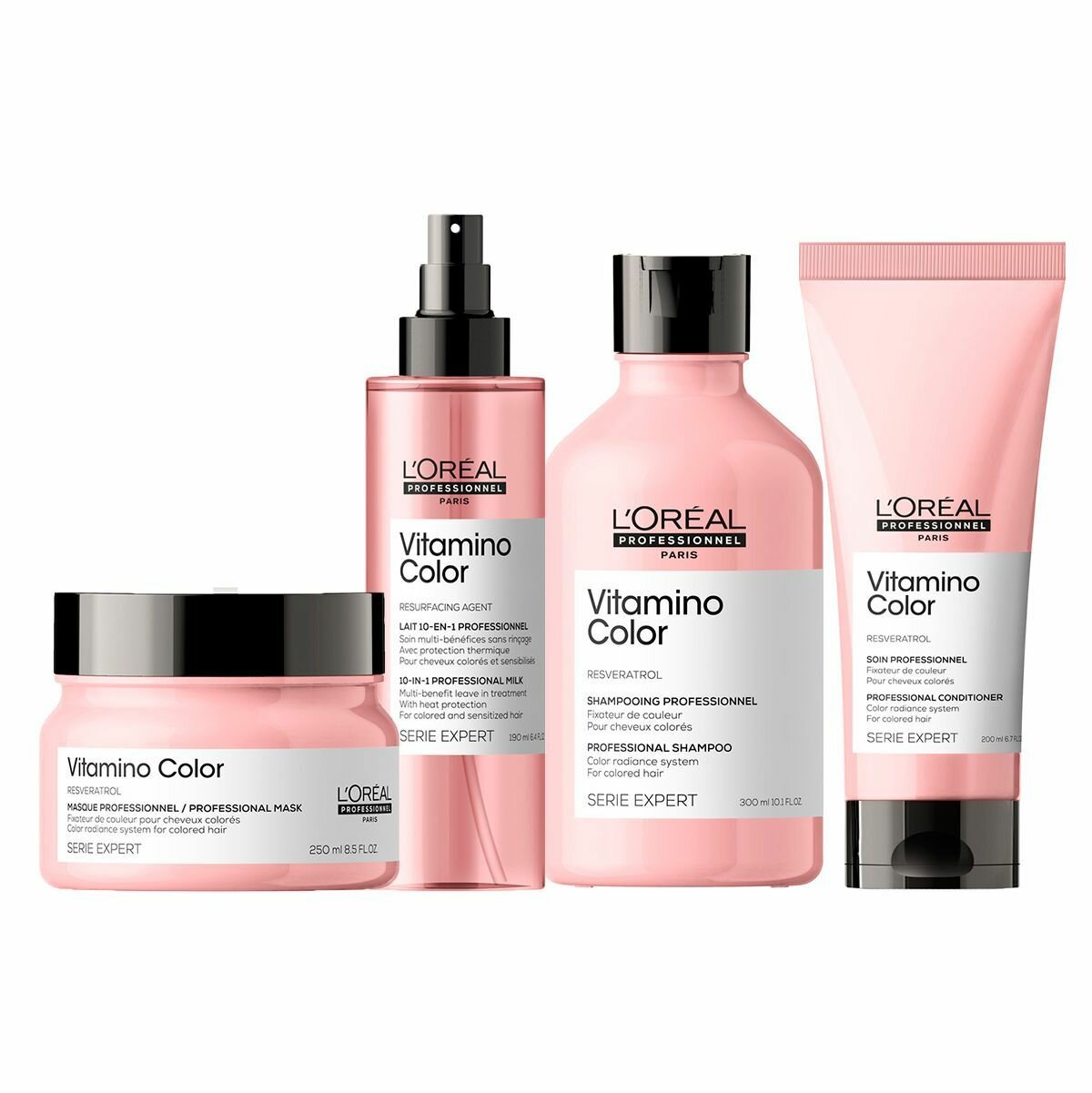 L'oreal Professionnel Набор Serie Expert Vitamino Color: шампунь 300 мл + кондиционер 200 мл + маска 250 мл + термозащита 190 мл