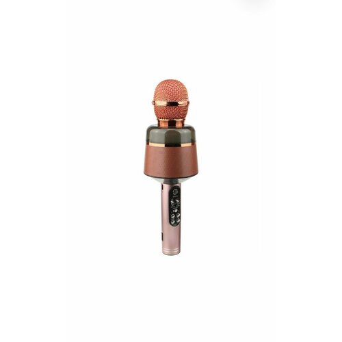 Микрофон для Живого вокала, Bluetooth колонка, Караоке микрофон Q008 Gold золотистый, розовый