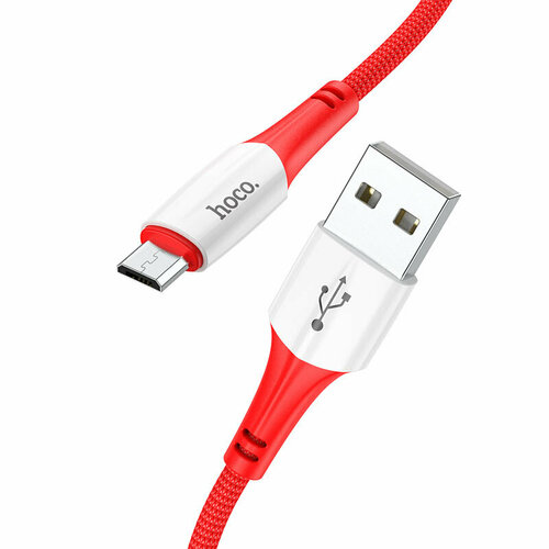 Кабель HOCO MicroUSB X70 нейлон 2.4A 1м (Red) кабель microusb 1м continent qcu 5102bk плоский