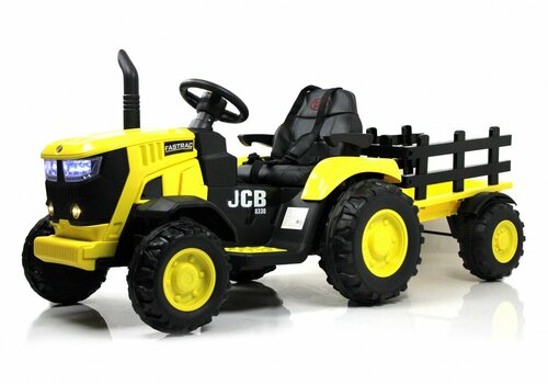 Электромобиль Трактор с Прицепом JCB Желтый + пульт