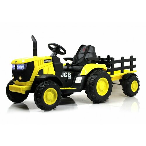 трактор siku jcb с прицепом кузовом желтый Электромобиль Трактор с Прицепом JCB Желтый + пульт