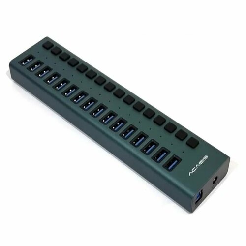 Хаб Acasis USB 30 HUB With Individual Power Switches 12V 75A HS-716MC 16 портов - Зеленый 1350000₽