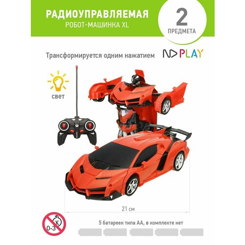 Детская радиоуправляемая игрушка-трансформер ND Play Машинка на пульте управления Робот Трансформер красная 1349₽