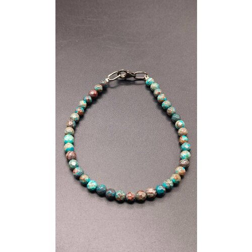 Браслет, хризоколла, 1 шт., размер 18 см, размер M, серый