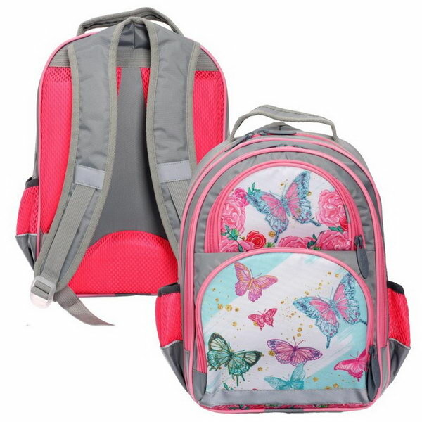 Рюкзак школьный, 36 x 23 x 13 см, эргономичная спинка, П "Бабочки"