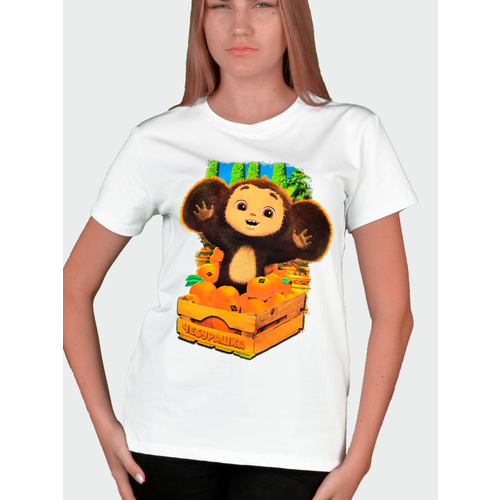 фото Футболка glow point футболка с принтом светящаяся чебурашка gp, размер 46, белый