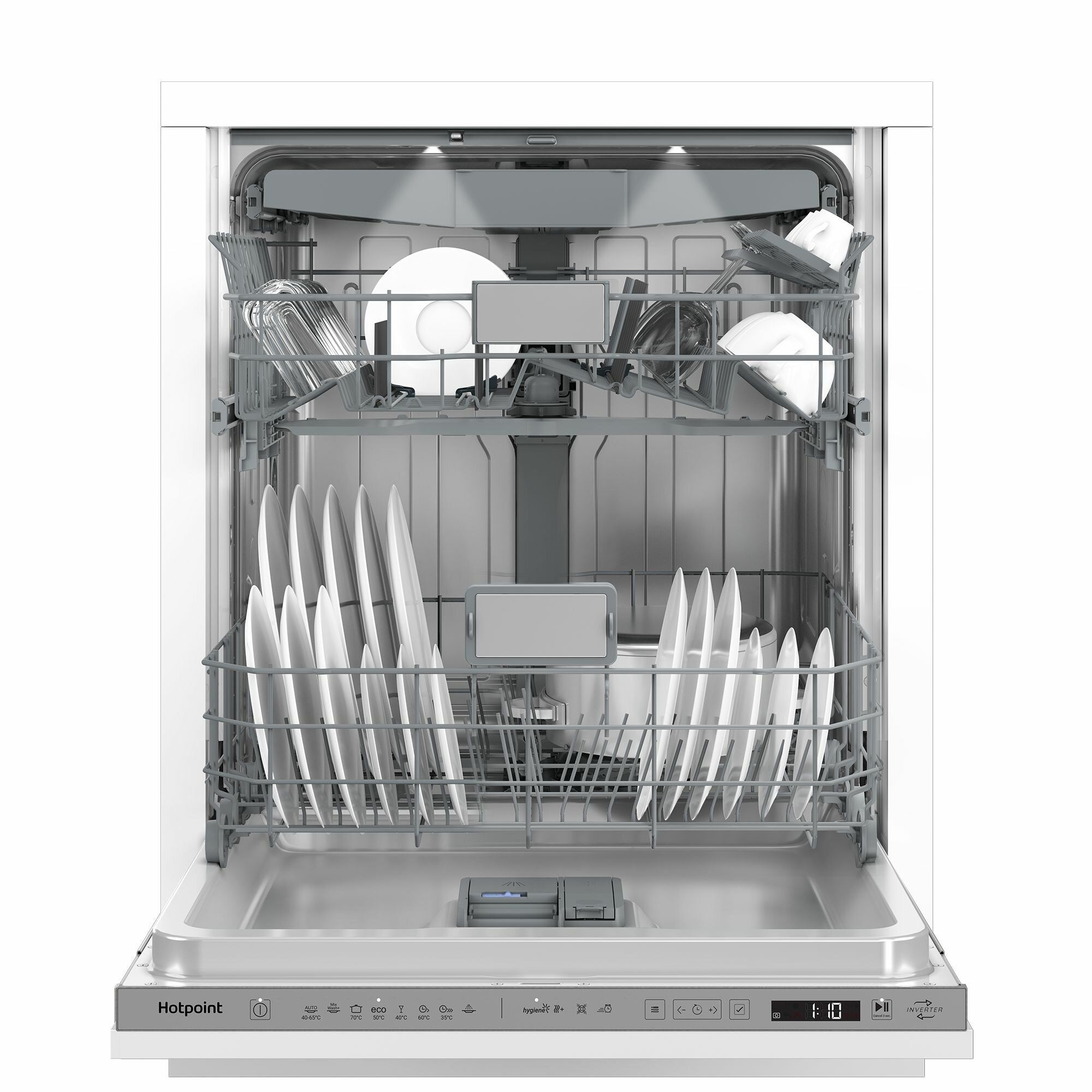 Встраиваемая посудомоечная машина Hotpoint HI 5D83 DWT, 60 см, серый - фотография № 4