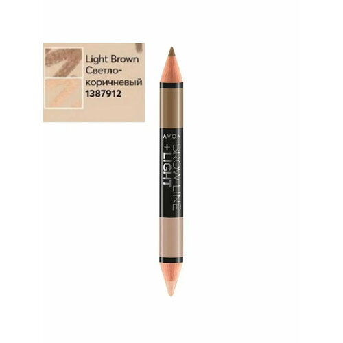 Avon True 2 в 1 Карандаш для бровей и хайлайтер, Light Brown/Светло-коричневый