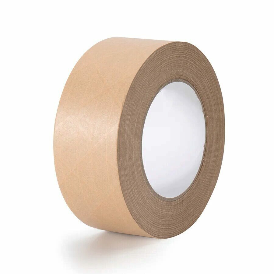 фото Армированная клейкая крафт лента РосЭкоМат для монтажа пароизоляции, 50 мм х 50 м