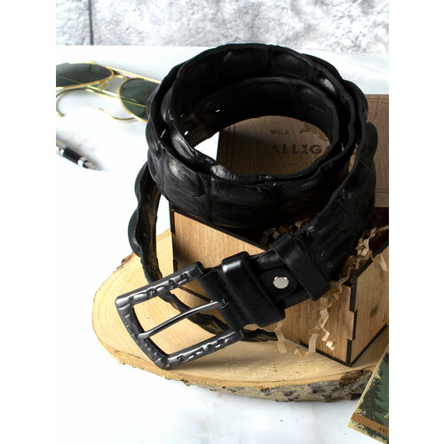 фото Ремень , размер 120, черный alligatorm