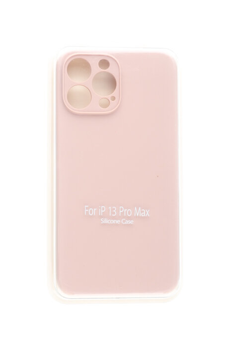 Чехол-накладка для iPhone 13 Pro Max VEGLAS SILICONE CASE NL Защита камеры светло-розовый (19)