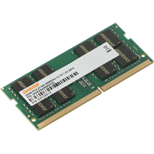 Оперативная память Digma DDR4 32Gb (dgmas42666032d) оперативная память digma ddr4 32gb 2666mhz so dimm dgmas42666032d