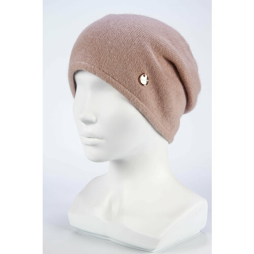 фото Шапка weaving design, размер uni, бежевый, розовый