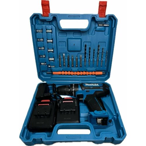 Ударная Дрель-шуруповёрт 21V аналог с 2-мя аккумуляторами и набором инструментов в кейсе 344900₽