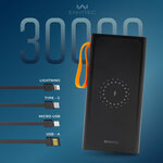 Повербанк с беспроводной зарядкой для телефона PowerBank Envitec 30000mAh для iPhone и Android - изображение