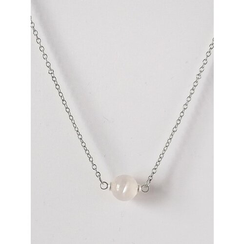 Колье, лунный камень, длина 40 см, белый