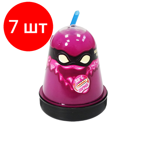 Комплект 7 шт, Слайм Slime Ninja, фиолетовый, меняет цвет на белый, 130г