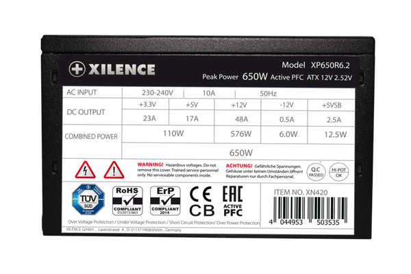 Блок питания 650w xilence performance xp650r6.2