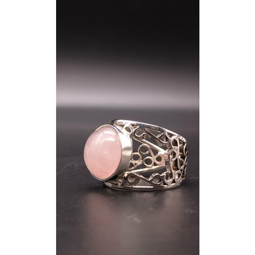 Перстень, серебро, 925 проба, кварц, размер 17.75, розовый