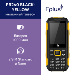 Мобильный телефон F+ PR240 black-yellow черный/желтый