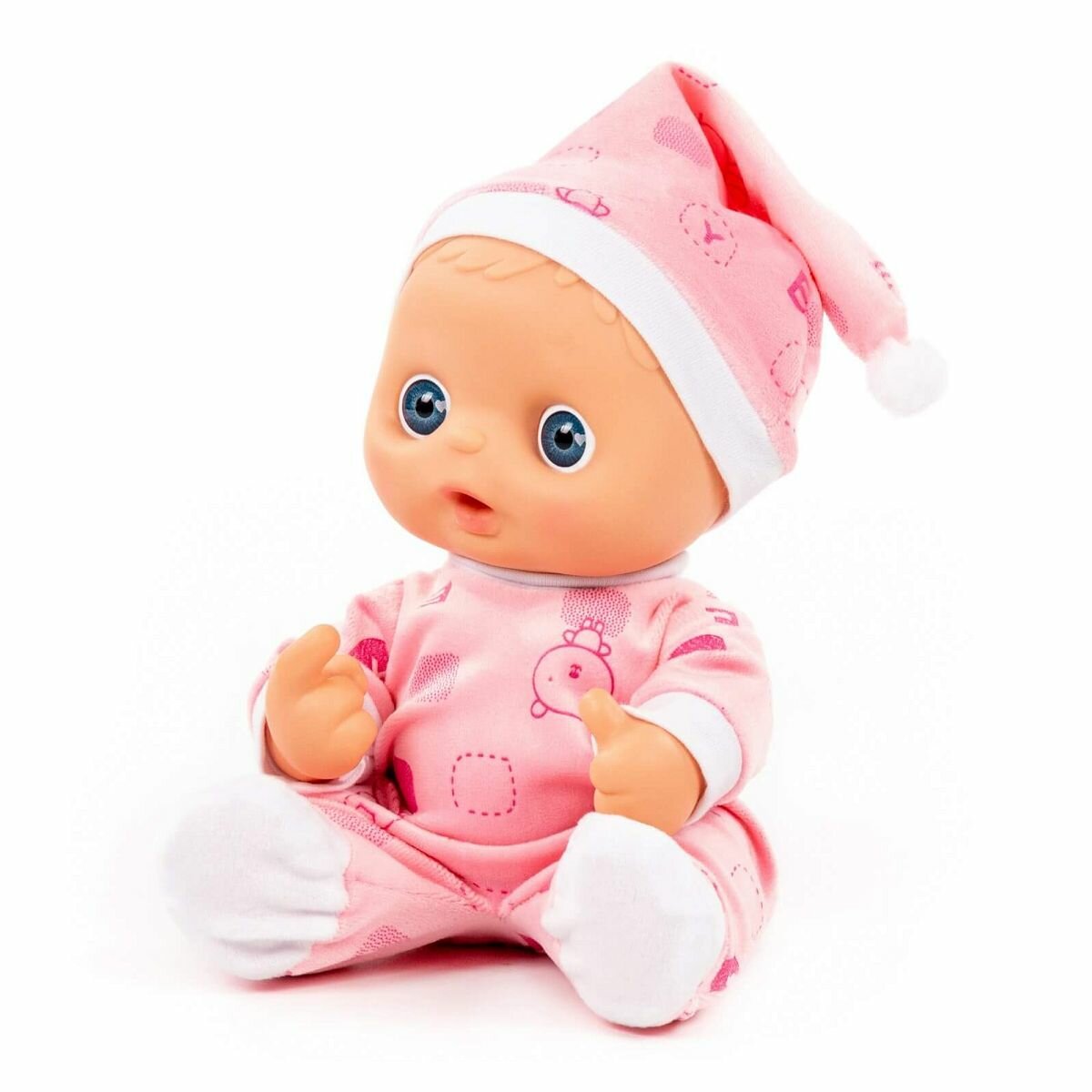 Кукла пупс карапуз в одежде, детская игрушка пупсик гномик для девочек 24 см розовый