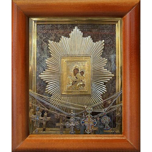 Ташлинская икона Божией Матери Избавительница от бед, в деревянной рамке 8*9,5 см псалтирь и молитвы пресвятой богородице карманный форм