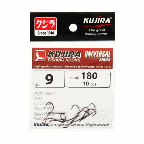 фото Крючки universal 180, цвет bn, № 9, 10 шт. kujira