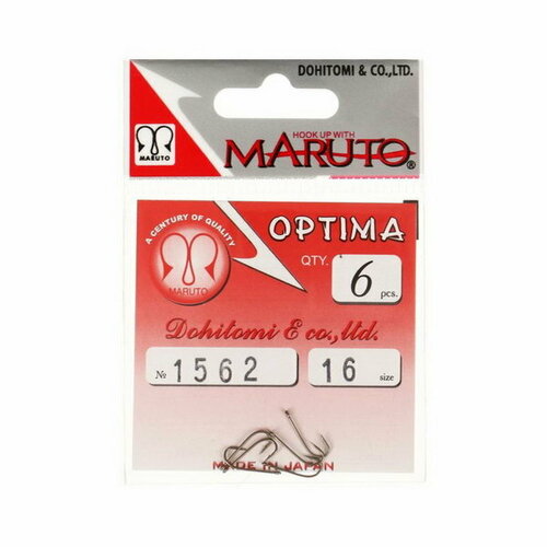 фото Крючки optima 1562, цвет br, № 16, 6 шт. maruto