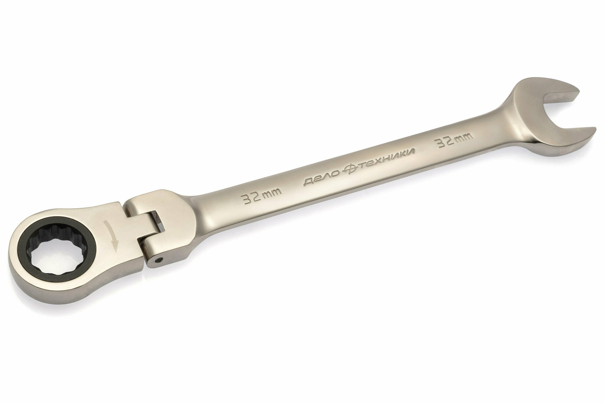Ключ комбинированный трещоточный шарнирный 32 мм, Дело Техники, 515432
