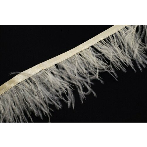 Перья страуса на ленте 5-7 см, цвет кремовый, 1003-001, 50 см