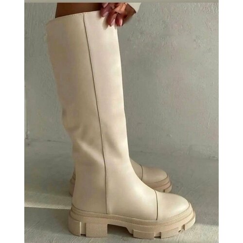 фото Сапоги, размер 37, бежевый нет бренда