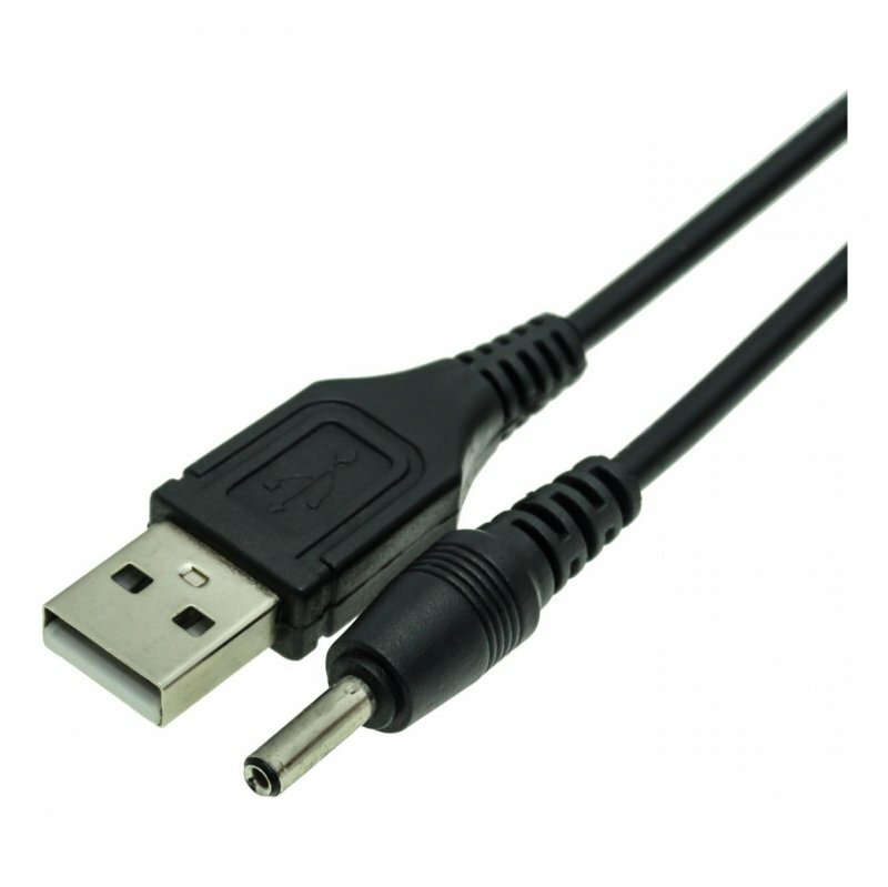 Кабель для зарядки USB-DC (разъем 3.5x1.35) 1 м, черный