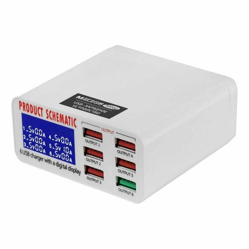 Зарядная станция MAYUAN (6 USB/QC 3.0) белый