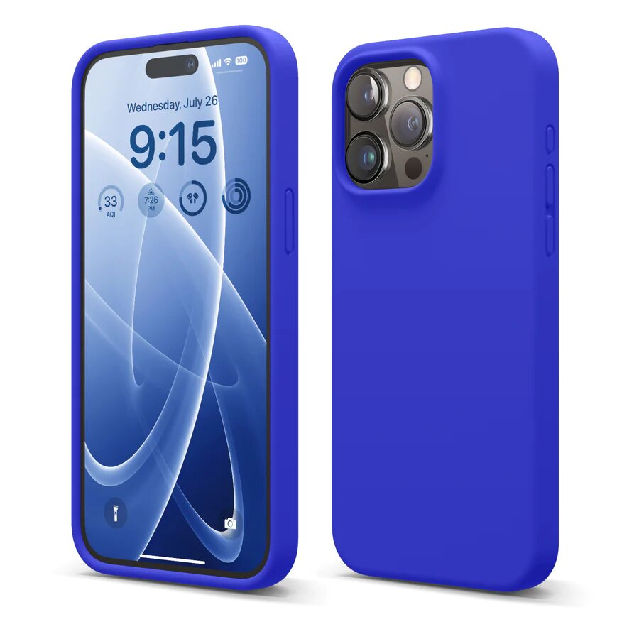 Elago для iPhone 15 Pro Max чехол Soft silicone (Liquid) Cobalt Blue