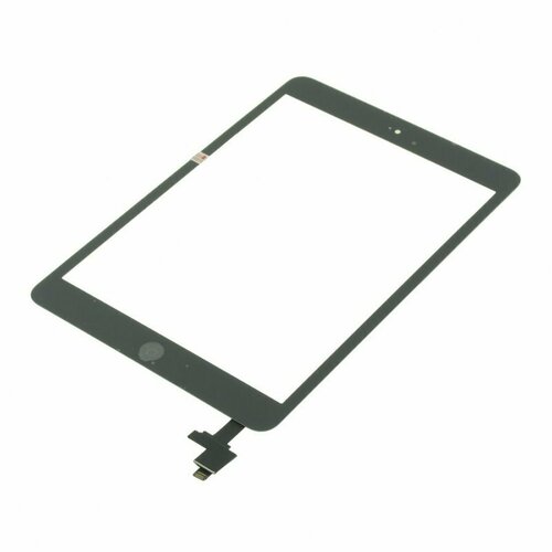 Тачскрин для Apple iPad mini / iPad mini 2 Retina + шлейф под коннектор (с разъемом) + кнопка Home, черный шлейф с разъемом зарядки для ipad mini