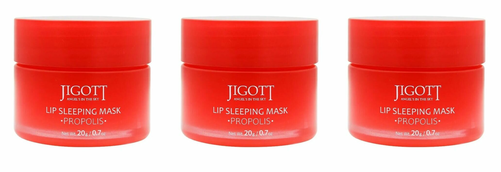 Jigott Маска для губ Lip Sleeping Mask Propolis, Ночная, с прополисом, 20 г, 3 шт