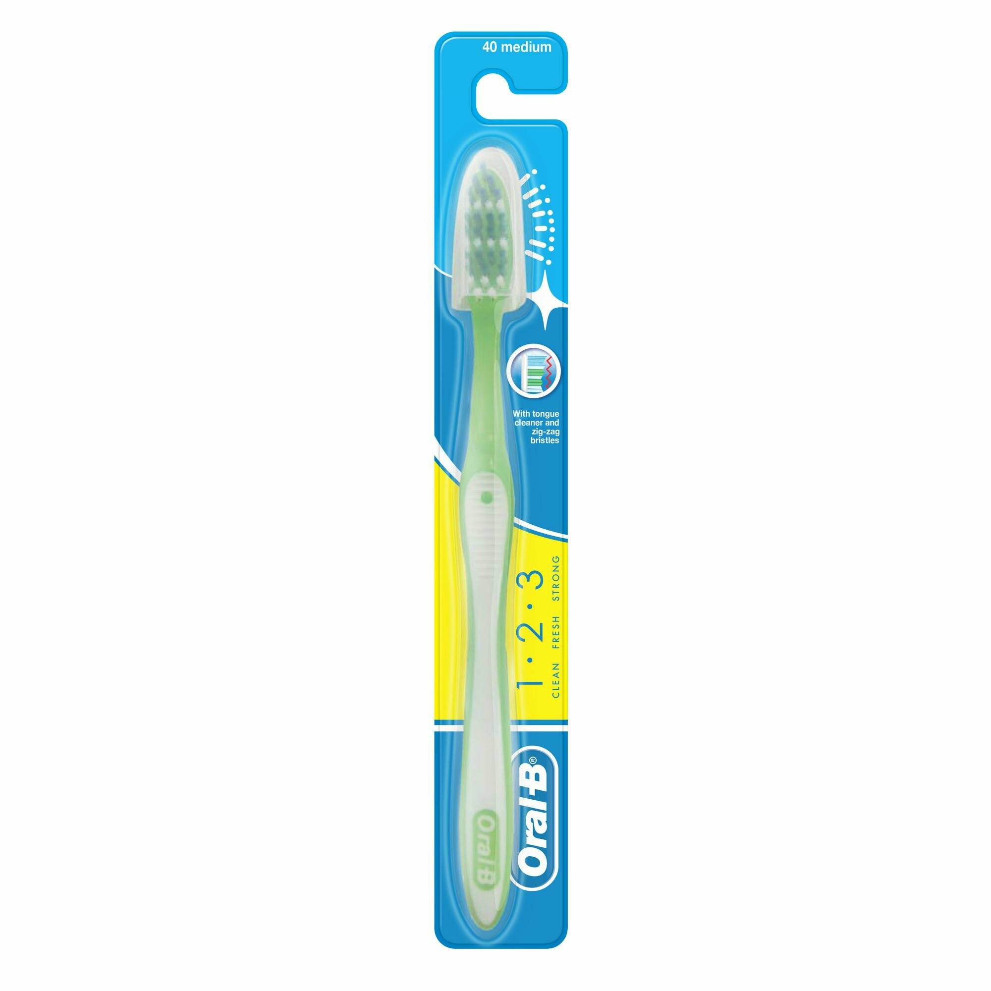 Зубная щетка Oral-B 3-Эффект Fresh Strong, средняя, зеленый - фото №19