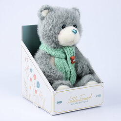 Мягкая игрушка "Special Friend", мишка с зелёным шарфом, цвет светло-серый Milo toys 9905656 .