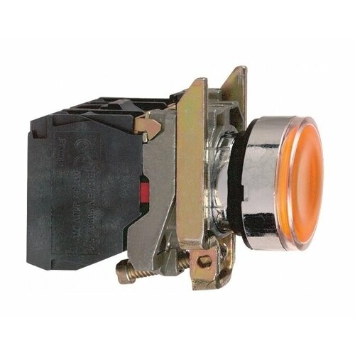 Кнопка с лампой 22 мм, 24В, Оранжевая XB4BW35B5