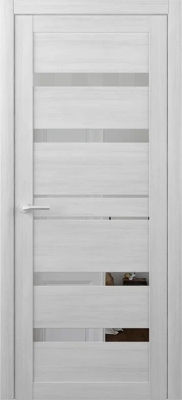 Межкомнатная дверь (дверное полотно) Albero Дрезден Эко-Шпон / Дуб нордик / Зеркало 60х200